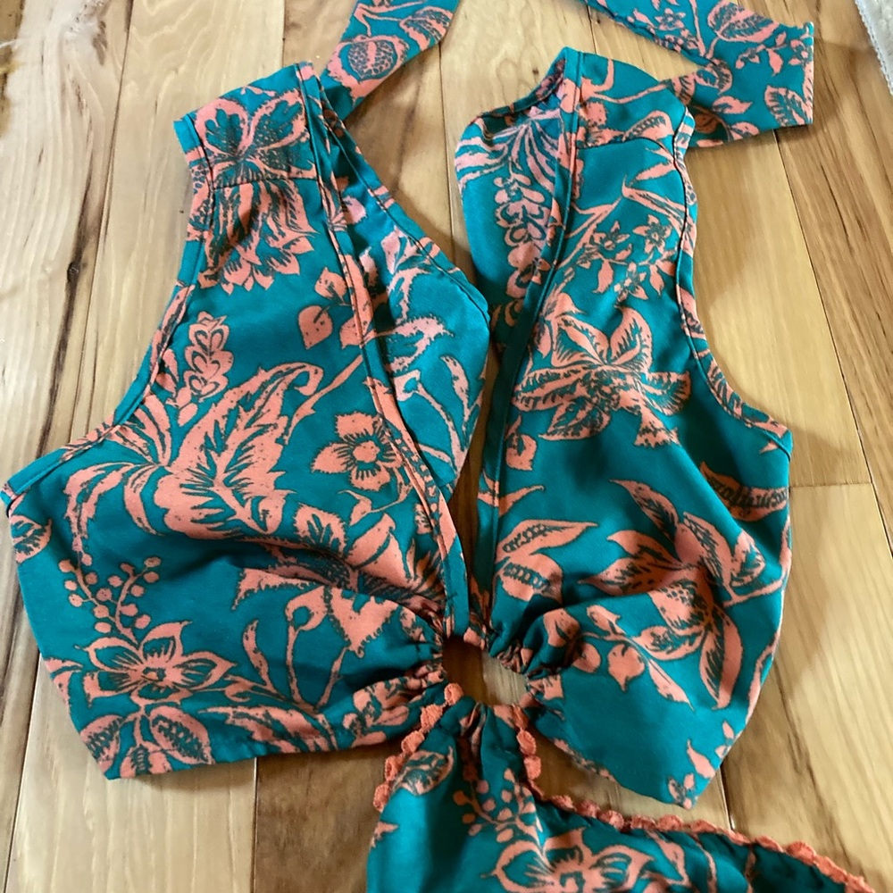 NWOT Sheen Maxi Summer Dress Size L Green & Orange